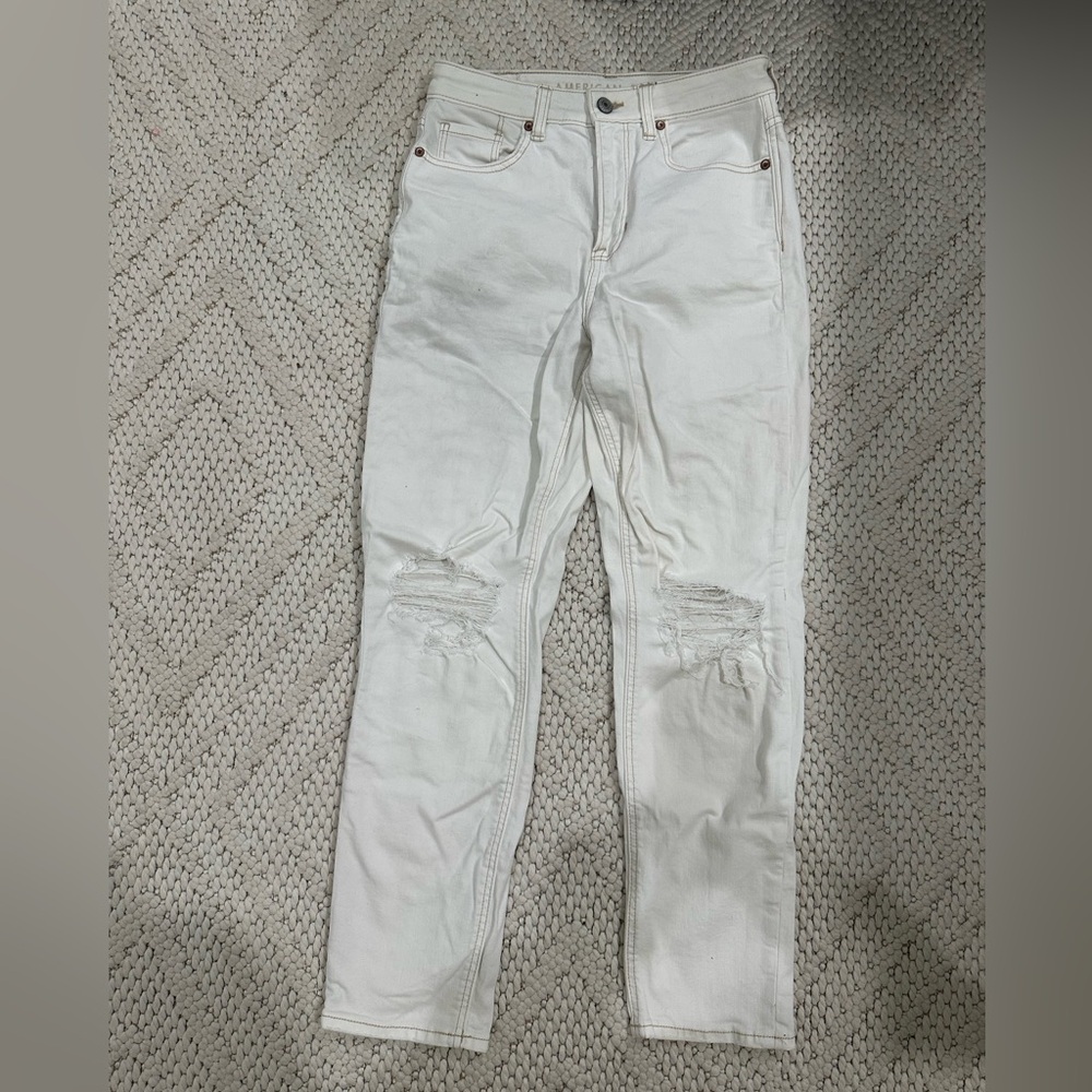White Stretch American Eagle Jeans
